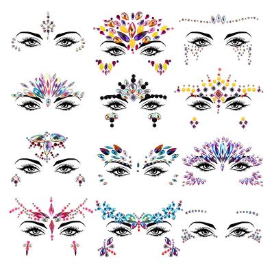 China Temporary Face Gem Jewels Rave Face Crystal Gem Eye Face Body Jewel Crystal Rhinestone Stickers for festival party for sale