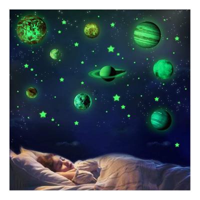 China Reusable Glow in the Dark Stars Decals for Boys and Girls Rooms 3D Wall Sticker Glowing Removable Wall Stickers for Kids Room for sale