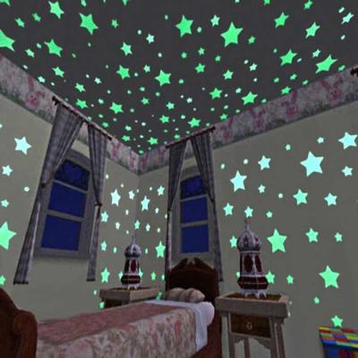 China Hot Sale Remoable Glue 3D Star Glow in the Dark Waterproof Home Decor Stickers for Wall Sticker Decoration Kids Room for sale