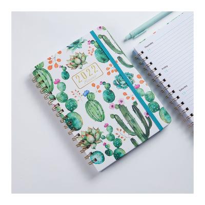 China 2022 Daily Agendas Notebook A5 School Office Home Notebook Spiral Journal Spiral Current Hardcover Planner for sale