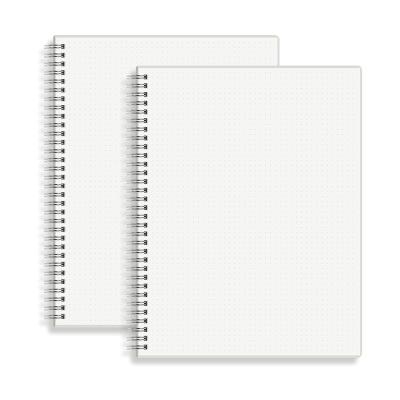 China Agriculture 2Pcs Large Dot Grid Spiral Notebook Premium 100gsm Ivory White Dotted Paper for Home School Office Writing Drawing for sale