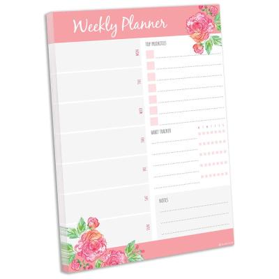 China Custom Fridge Magnet Notepad Tear Off Pad 52 Self-Adhesive Weekly Sheets for Fridge or Office to Do List Notepad for sale