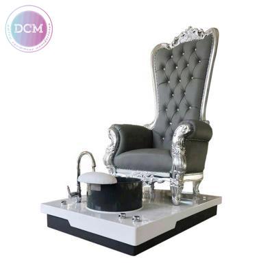 China Modern Luxury Gray Throne High Back Pedicure Chair For Nail Salon Luxury Manicure Set for sale