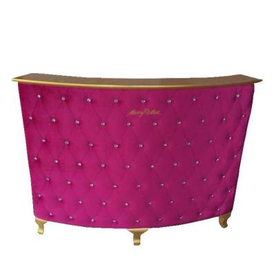 China Customizable Size Pink Rose Beauty Furniture Reception Counter For Hair And Nail Salon for sale