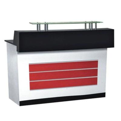 China Customizable Small Size Black And Red Classic Design Reception Counter Desk For Living Room Studio for sale