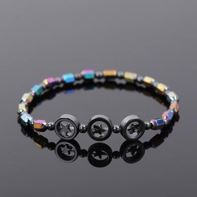 China Punk Weight Loss Slimming Anklet Bracelet Magnetic Therapy Gallstone Colorful Hematite Chain Stimulating Slim Acupoints Bracelet Wholesale for sale