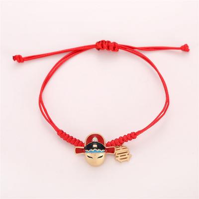 China Chinese Style Chinese Style Charm Bracelet, Red Woven Adjustable Couples String Bracelet Jewelry Gift New Year for sale