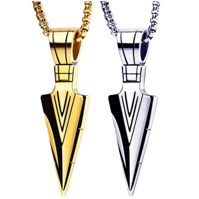 China Wholesale Europe and America and American European jewelry personality are at the forefront men's arrow stainless steel necklace jewelry for sale