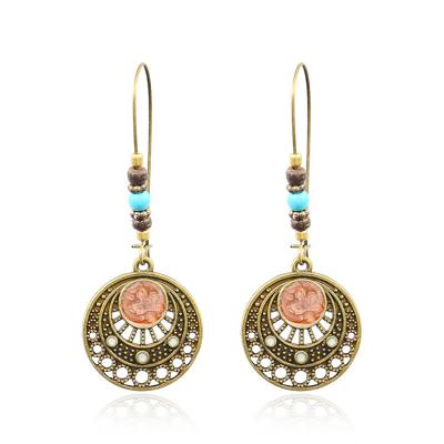 China 2020 New Factory Simple Ethnic Dangle Drop Earring Retro Boho Water Drip Exaggeration Exotic Earring for sale