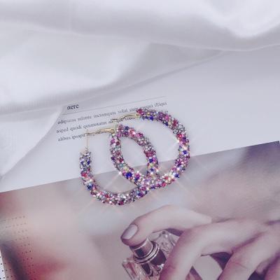 China Retro new simple round earrings wholesale simple blingbling the exaggerated earrings for women for sale