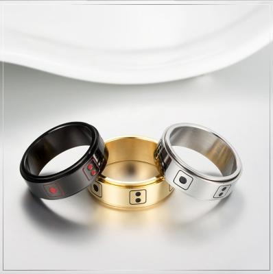 China Wholesale Fashion Hiphop Rotatable Dice Mens Ring Jewelry Titanium Steel Dice Ring for sale