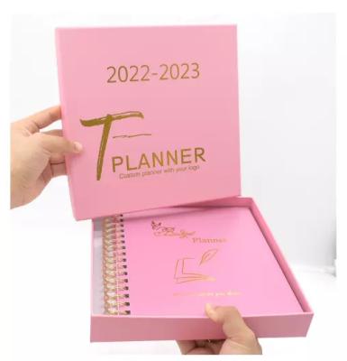 China Daily Weekly Monthly Planner Leter Free Sample Custom 2023-2024 Hardcover A5 Life Journal Notebook Printed Diary Notebook Planner Printing With Gift Box for sale