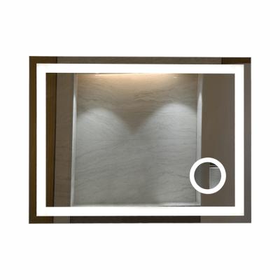 China KEZE Hotel / Home Large Wall Decoration Bright Backlit Frameless Smart Touch Switch Bathroom Magnified Led Make Up Mirror for sale