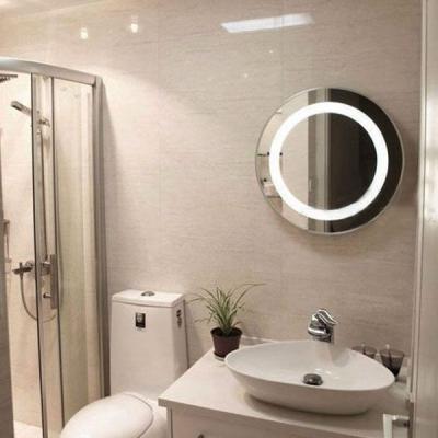 China Whater Decorative Fagot Elegent Hotel Room Wall Defoger Wall Touch Screen Smart LED Lighted Frameless Makeup Mirror With Lighted for sale