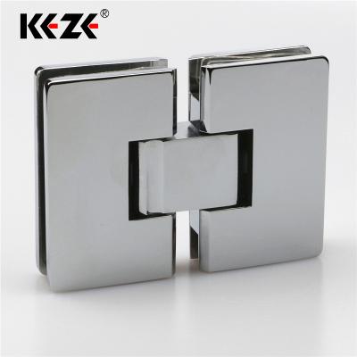 China KEZE Bathroom Hardware Safe Glass To Glass Folding Hinges Heavy Duty Shower Room Hinges 360 Degree Glass Door Hinge for sale