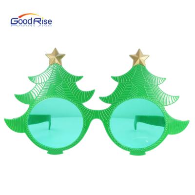 China Fashion Sunglasses Christmas Party Decoration Glass Funny Elk Tree Glasses Shaped Plastic Sunglasses 2021 for sale