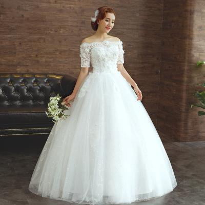 China S659 Cheap Bridal New Anti-wrinkle Lace One-Shoulder Tube Top And Diamond Evening Wedding Dress for sale