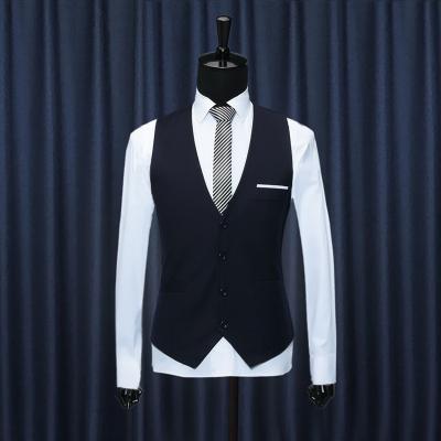 China S0149A New Korean Sportswear Reversible Wholesale V-Neck Business Slim Vest Men's Suit Style British Solid Color Men's Vests for sale