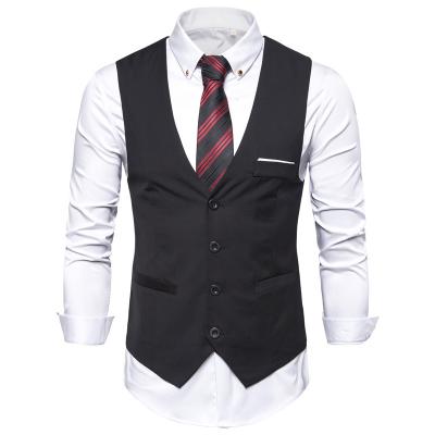 China S0146A 2021 New Reversible High Quality Fashion Slim Men's Business Slim Solid Color Men's British Suit Vest for sale