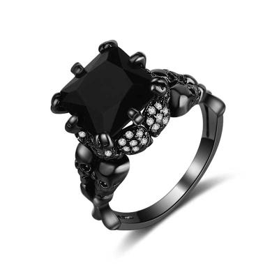 China Fashionable Stylish S352F Plating Black Gold Skull Explosive Ring for sale