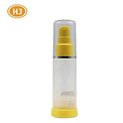 China Eco - Friendly Cosmetic Packaging 30ml Lotion Pump Custom Yellow Color Airless Bottle for sale