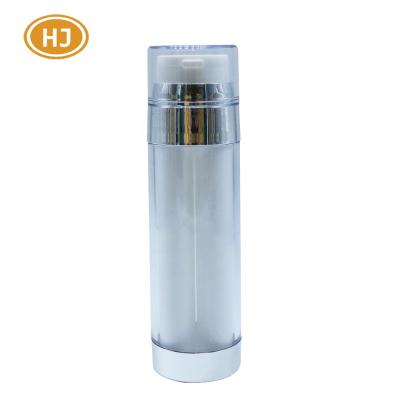 China 2*30ml Eco-friendly AS Double Chamber Plastic Airless Bottle For Cosmetic Use With Lotion Pump for sale