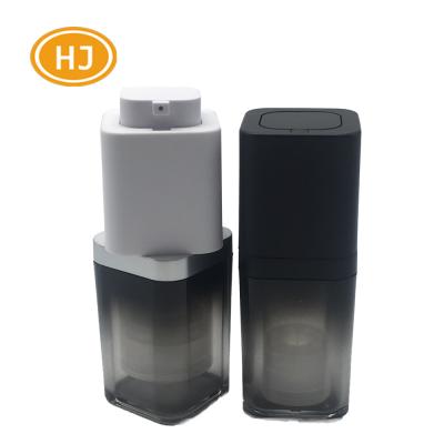 China Personal Care 15ml 30ml Cosmetic Packaging Skin Care Cream Empty Square Rotate Airless Bottle for sale