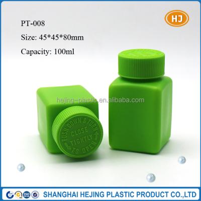 China Square 100ml Plastic Medicine Bottle Pharmaceutical With Child Proof Cap for sale