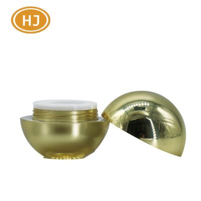 China Round Mini Ball Shape Golden Acrylic Empty Lotion Jar 5ml Skin Care Cosmetic Container Cream Cream Container for sale