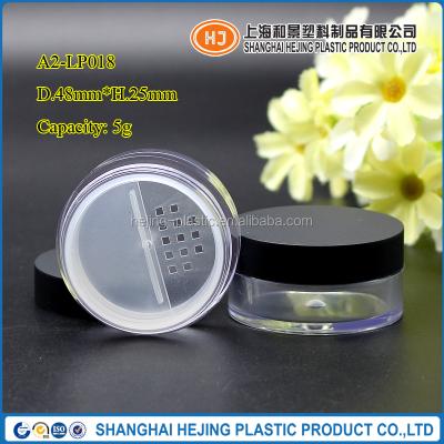 China Cosmetic empty 5g loose powder container with rotating sieve for sale