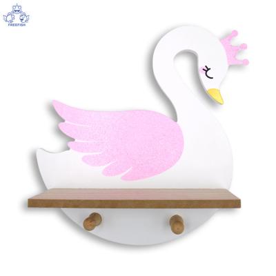 China Viable Kids Girls Swan Princess Themed Coat Hook Wall Hook for Girls Nursery or Bedroom Decor for sale