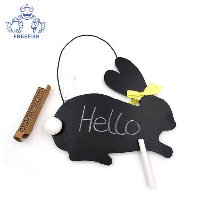 China Cheap Wooden Rabbit Shape Message Black Small Board Chalk Board Widely Applied for sale