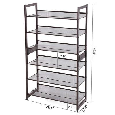 China Portable Stackable Metal Shoe Rack For Closet Bedroom Entryway for sale