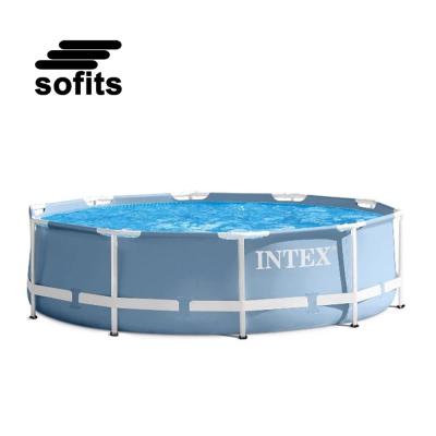 China Outdoor use INTEX 28702 10FT X 30IN above ground metal tub for pool and garden metal frame AGP swimming pool for sale