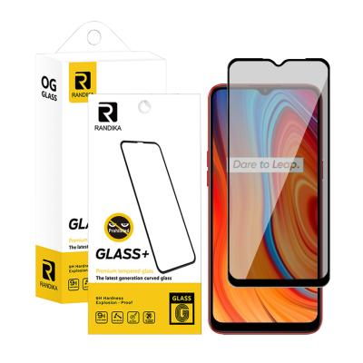 China Professional mobile phone FULL GLUE anti peeping for realme C3 6i 9d screen protector tempered glass full sheet for sale