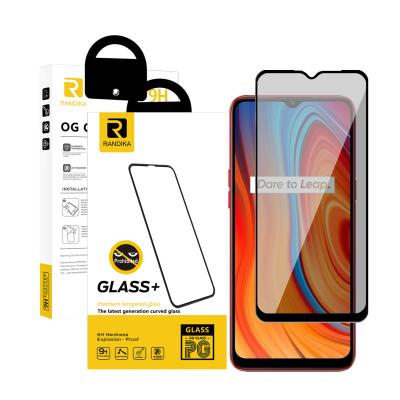 China Mobile phone independent packaging 9h tamper glass protective film for realme C3 6i screen guard anti peep for sale