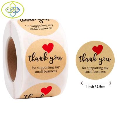 China Scratch off smiley red heart cartoon face geometric design thank you for your business sticker thank you seal label in stock for sale