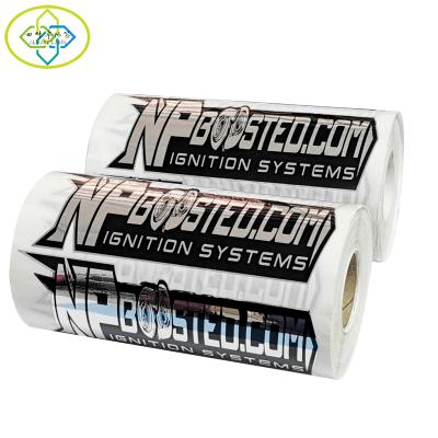 China Custom Waterproof Adhesive Label Roll Printed Shiny Silver Label Sticker For Cosmetics for sale