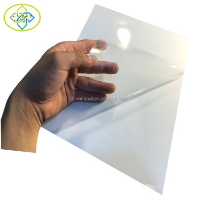 China Waterproof 50 Sheets A4 Clear PET Transparent Film Self Adhesive PVC Sticker Paper For Injket Printer for sale