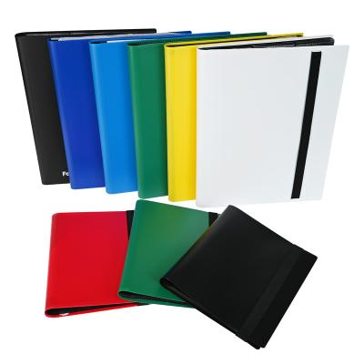 China PP leather business card spokemon album with elastic band 9 pockets per page different color customized for sale