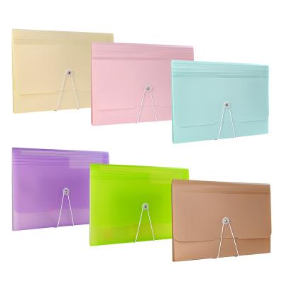 China Colorful expangding transparent pp file folder pockets with elastic brand good quality office stationery for sale