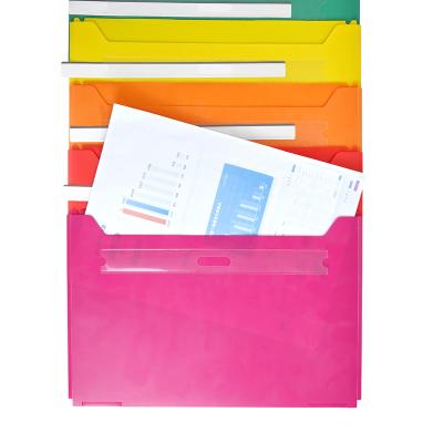 China PP Rainbow Folder Office Folder Expanding Folder With Handle 7 Pockets Hang Wall Collection Folder for sale