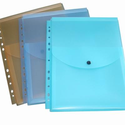 China PP A4/A5 customized envelope with button color plastic folder pp documemt wholesales for sale