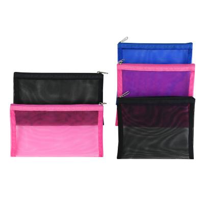 China Storage A4 Documents Thickened Folder Zipper Bag Nylon Mesh Reagent Paper Data Storage Bag A6 Translucent Small Pen Bag for sale