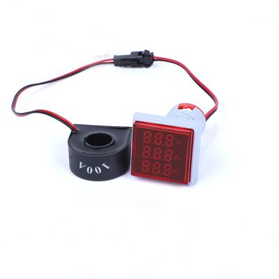 China Factory wholesale price dc 22mm ammeter 0-100A digital ammeter 20-75Hz 60-500V led indicator lights AD16-22VAH 01 for sale