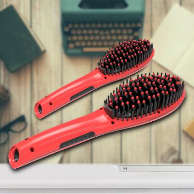 China Household Electric Ceramic Hot Pink Hair Dryer Straightener and Volumizer Comb Brush for sale