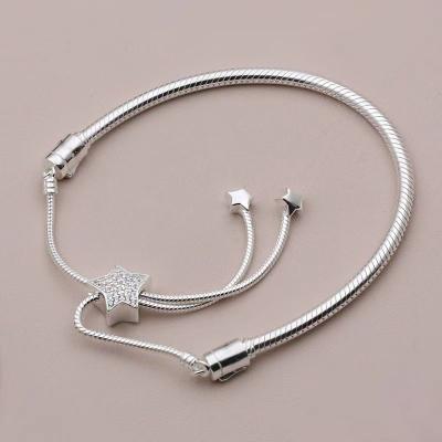 China Cute S925 Silver Jewelry Set Adjustable Star Bangle Bracelet With Original ALE Logo ICE OUT Gift For Women for sale