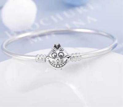 China S925 Disnnaey Alice Cheshire Cat Bracelet Original ALE Jewelry Kids Women's Gift Cute Silvery Hot Cute pAdoraer for sale