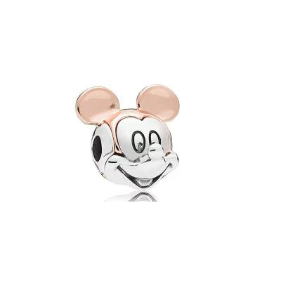 China Classic cute hotS925 silver gold plated Mickey Minnie Mouse fit bracelet necklace cartoon charm factory wholesale kids jewelry for sale