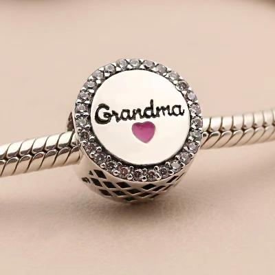 China CLASSIC S925 Silver Charm Grandma Pendant Love Charm Family Tree Beads Bracelet Fit Bracelet Set Original DIYmaking Logo Women Gift for sale